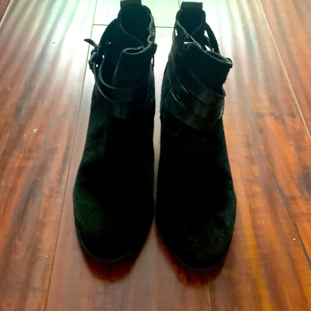 Sam Edelman black suede booties size 10